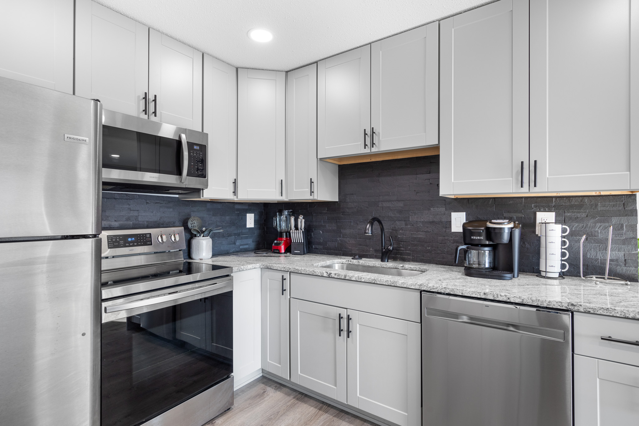 The updated Kitchen features Stainless Steel Appliances.