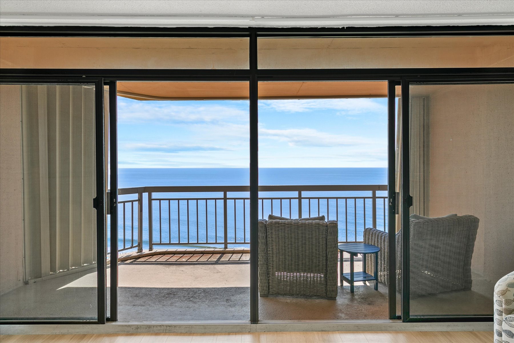 The Ocean View Balcony sits right off the Living Area.