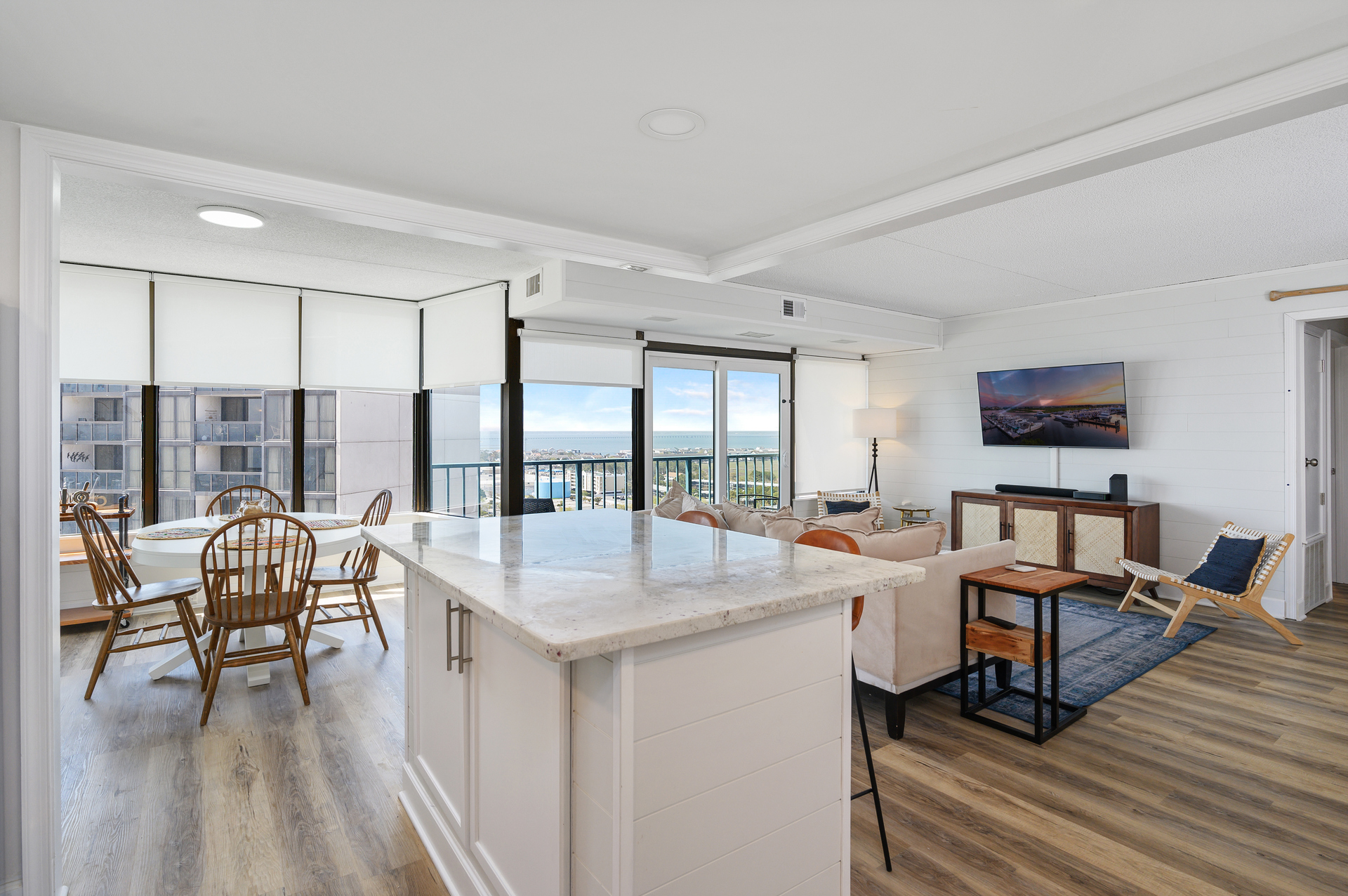 The chef in your family never has to miss a moment of the fun with this wide open floor plan