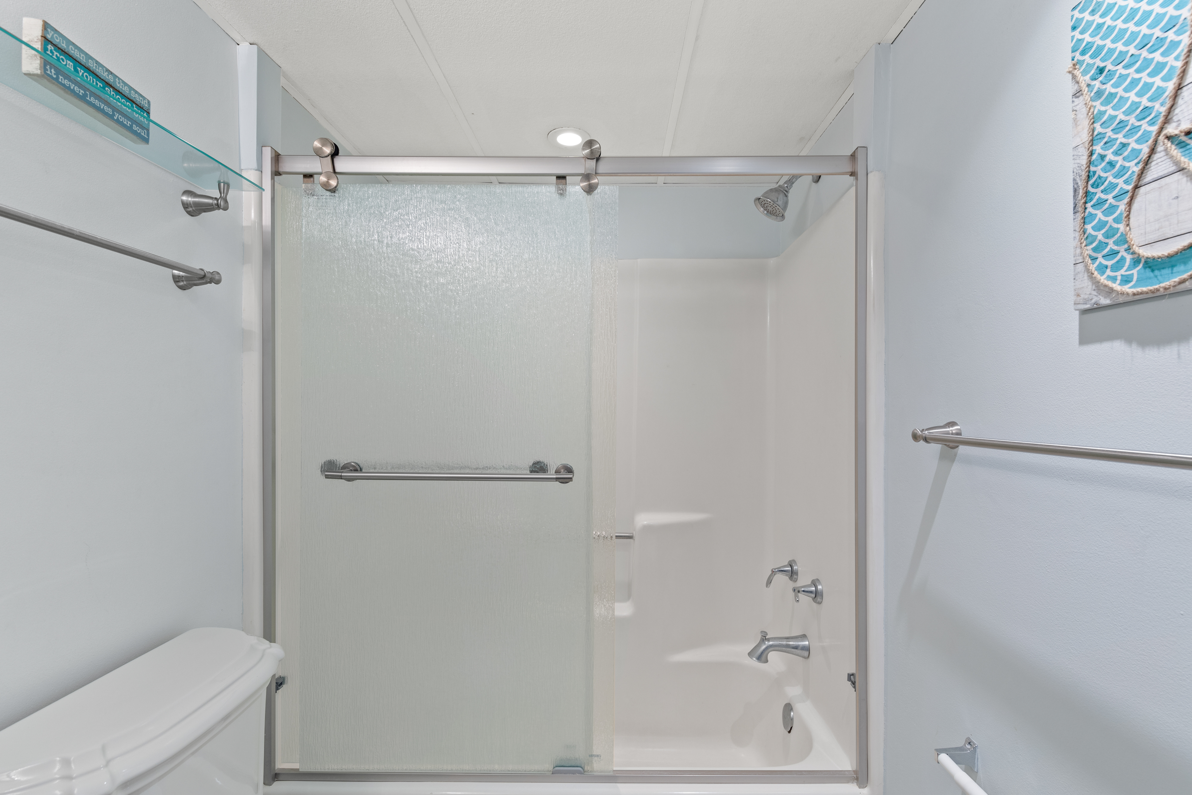 As well as being convenient to the Living Area with a Shower/Tub Combo!