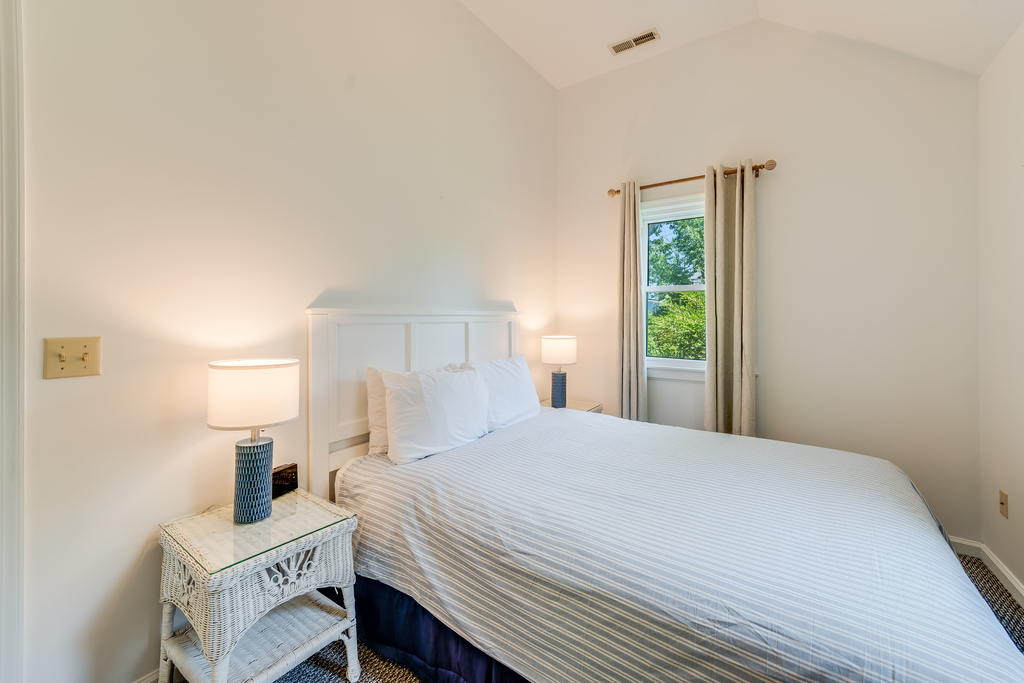 The Bedroom has a comfy Queen Bed.