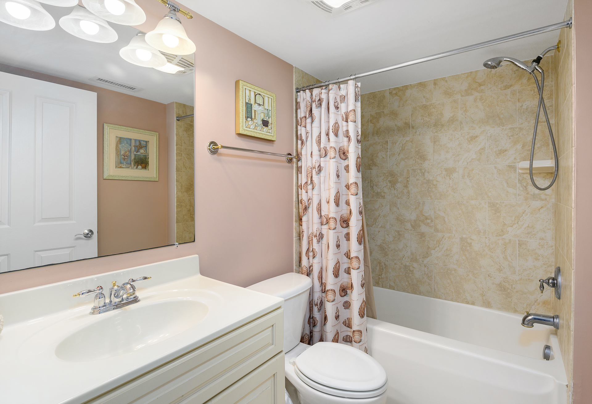 The attached Full Bath has a convenient Shower/Tub Combo