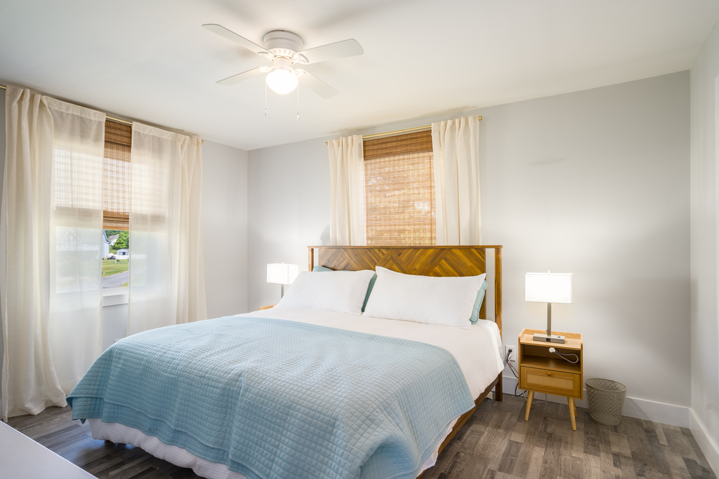 Beachy Blues and Crisp White are serene and peaceful.