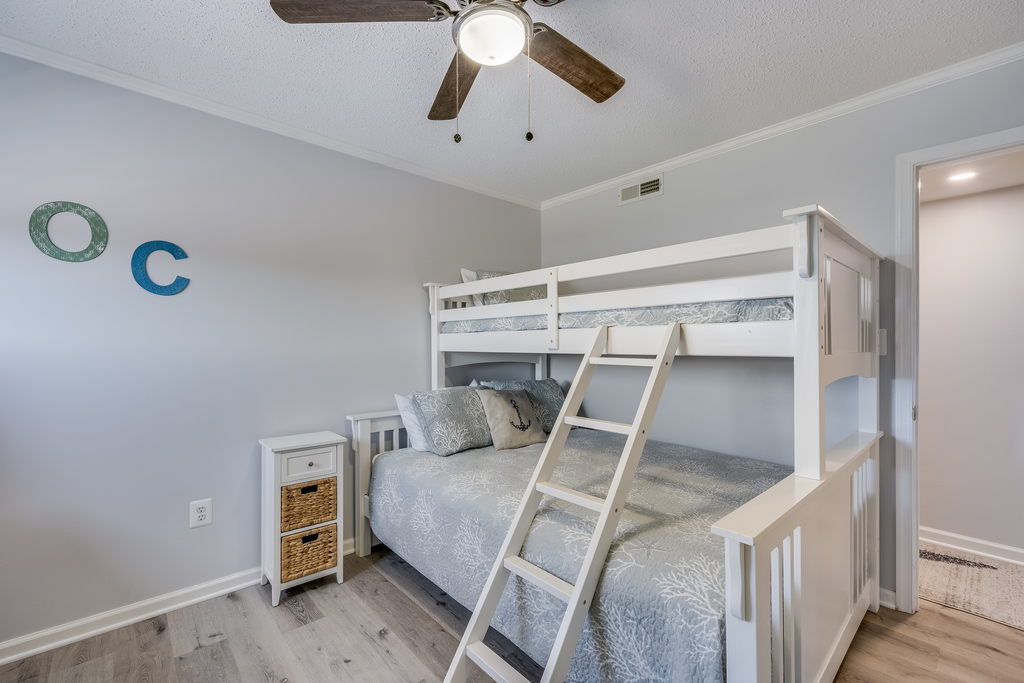 Bedroom 2 is perfect for your little ones or extra guests with a Pyramid Bunk.