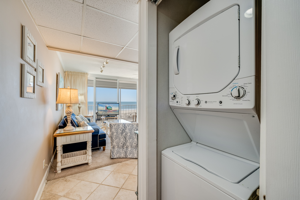 Down the hallway there is also a stackable washer/dryer for your convenience!