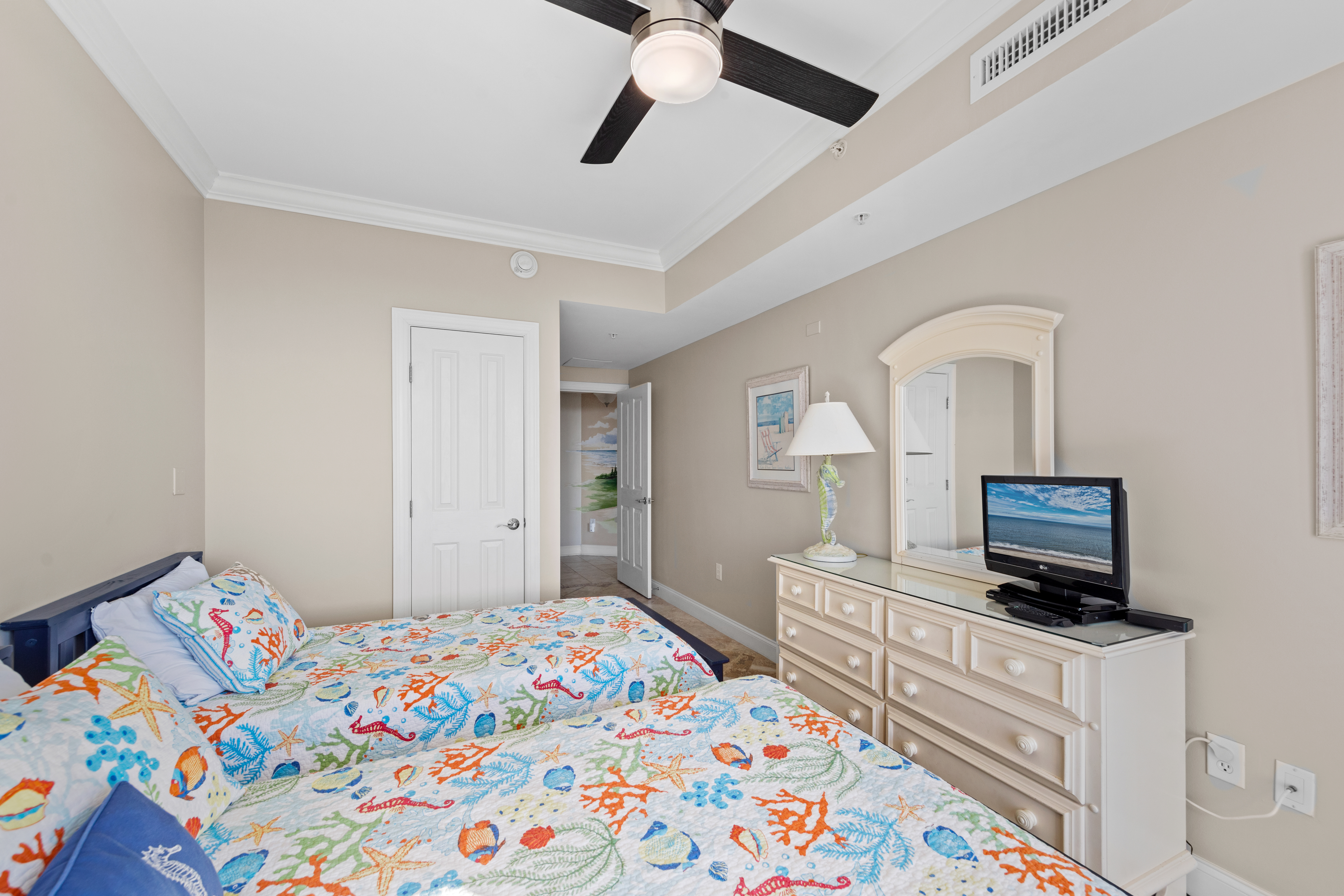 Bedroom 3 comfortably sleeping up to 3 with a Full and a Twin Bed.