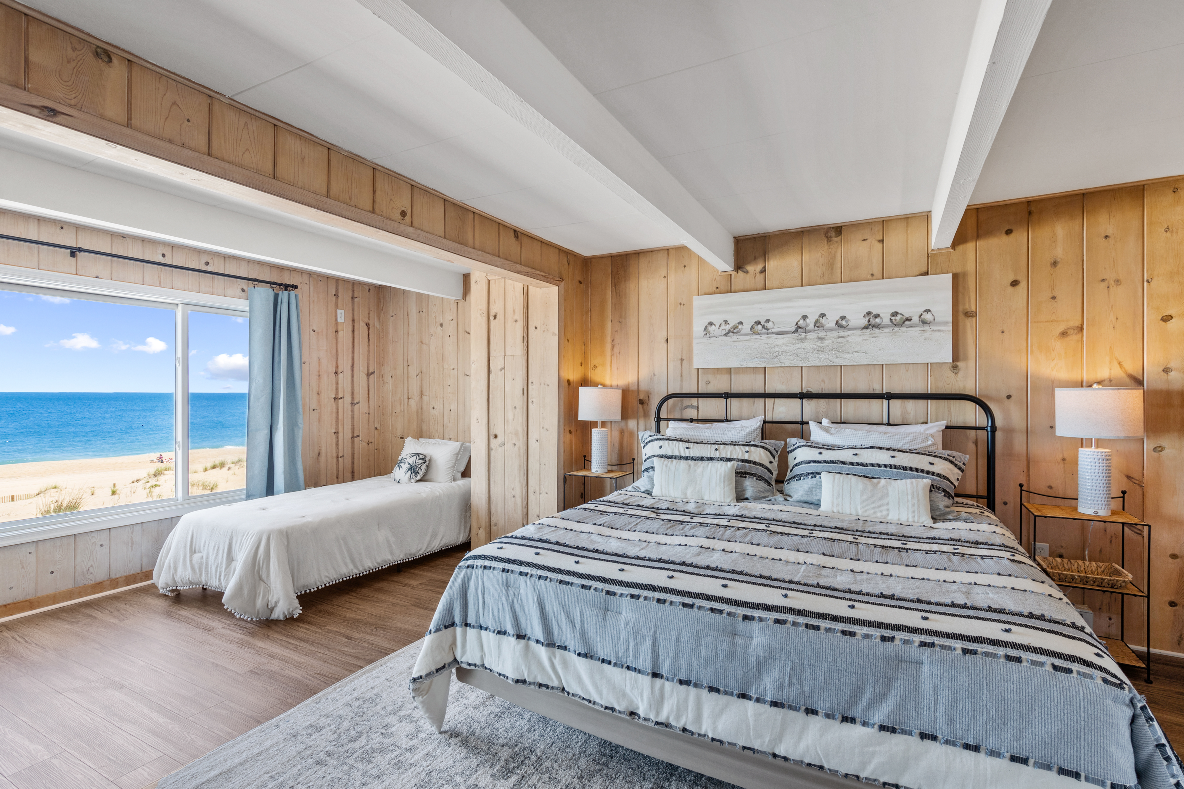 The Primary Bedroom has a cozy King bed as well as a cozy Twin Bed.