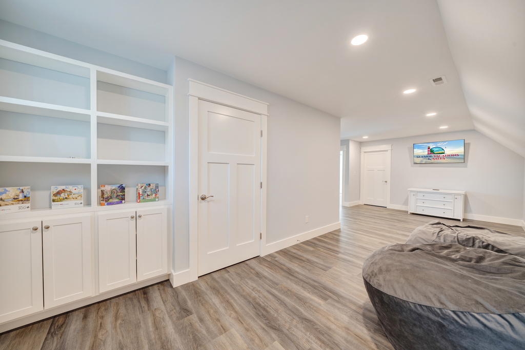 Upstairs Bonus Room with giant Bean Bags and Smart TV!