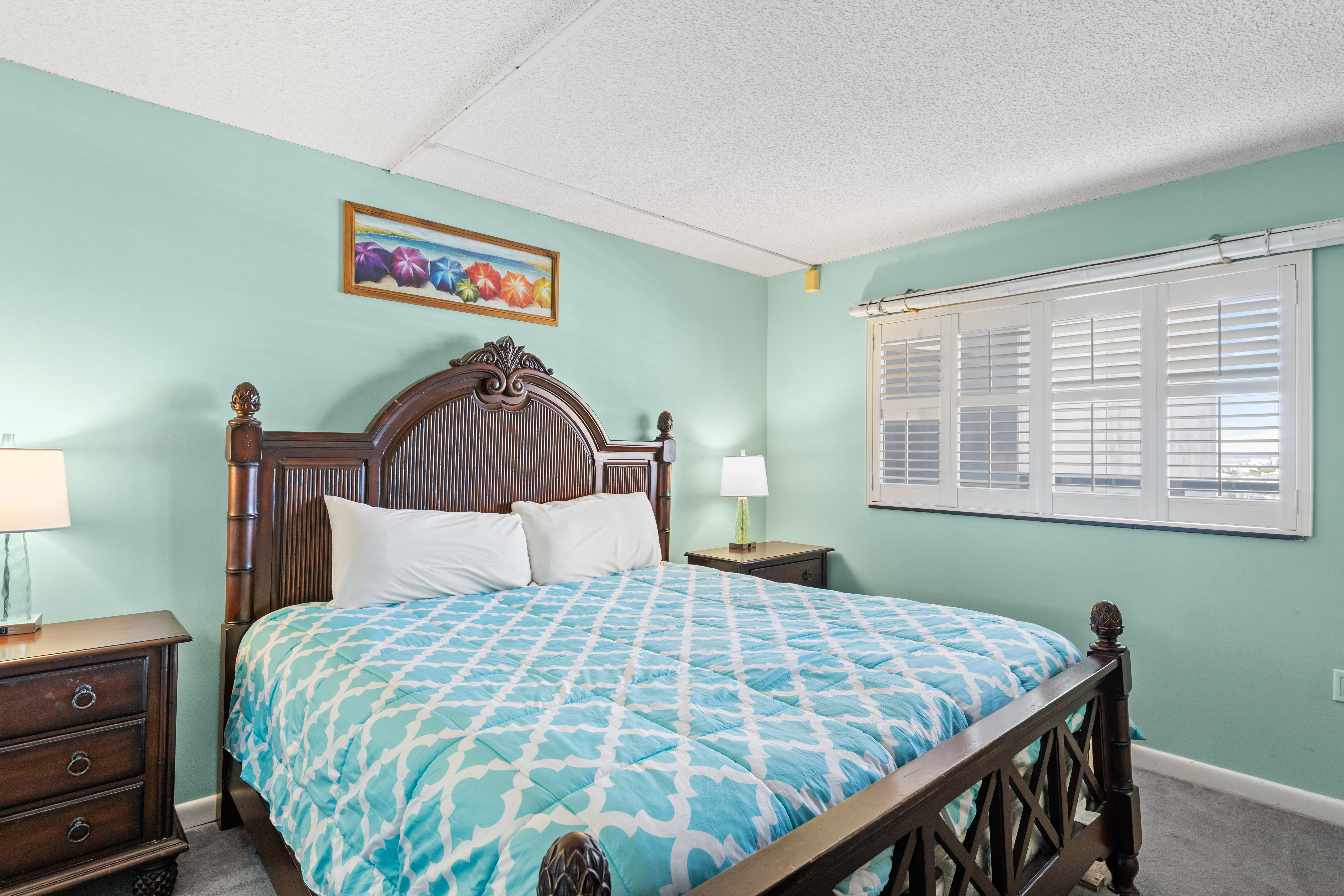 Slip into the Cozy King Bed after your busy beach days!