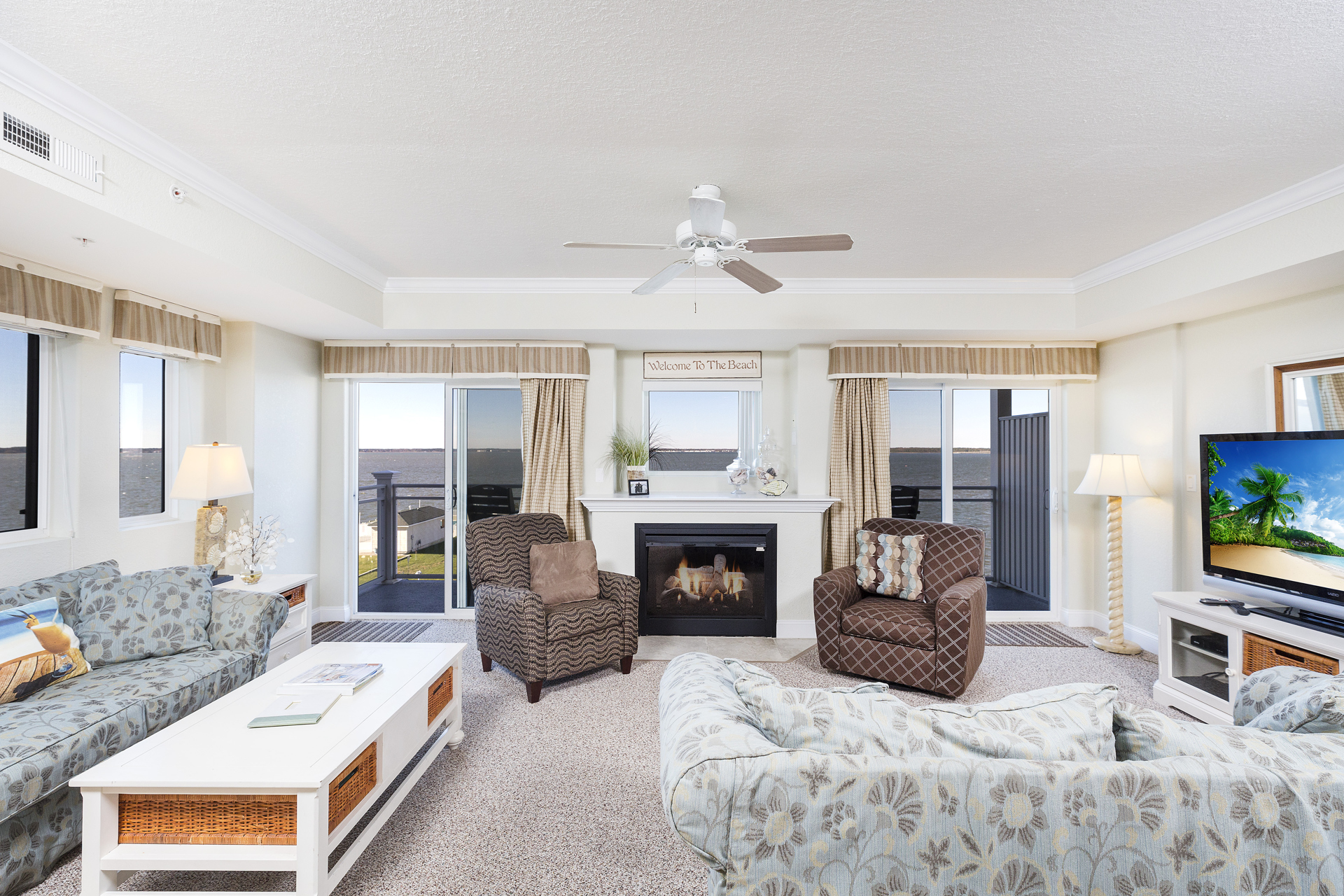 Amazing Bay Views through a Wall of Windows to the Water.