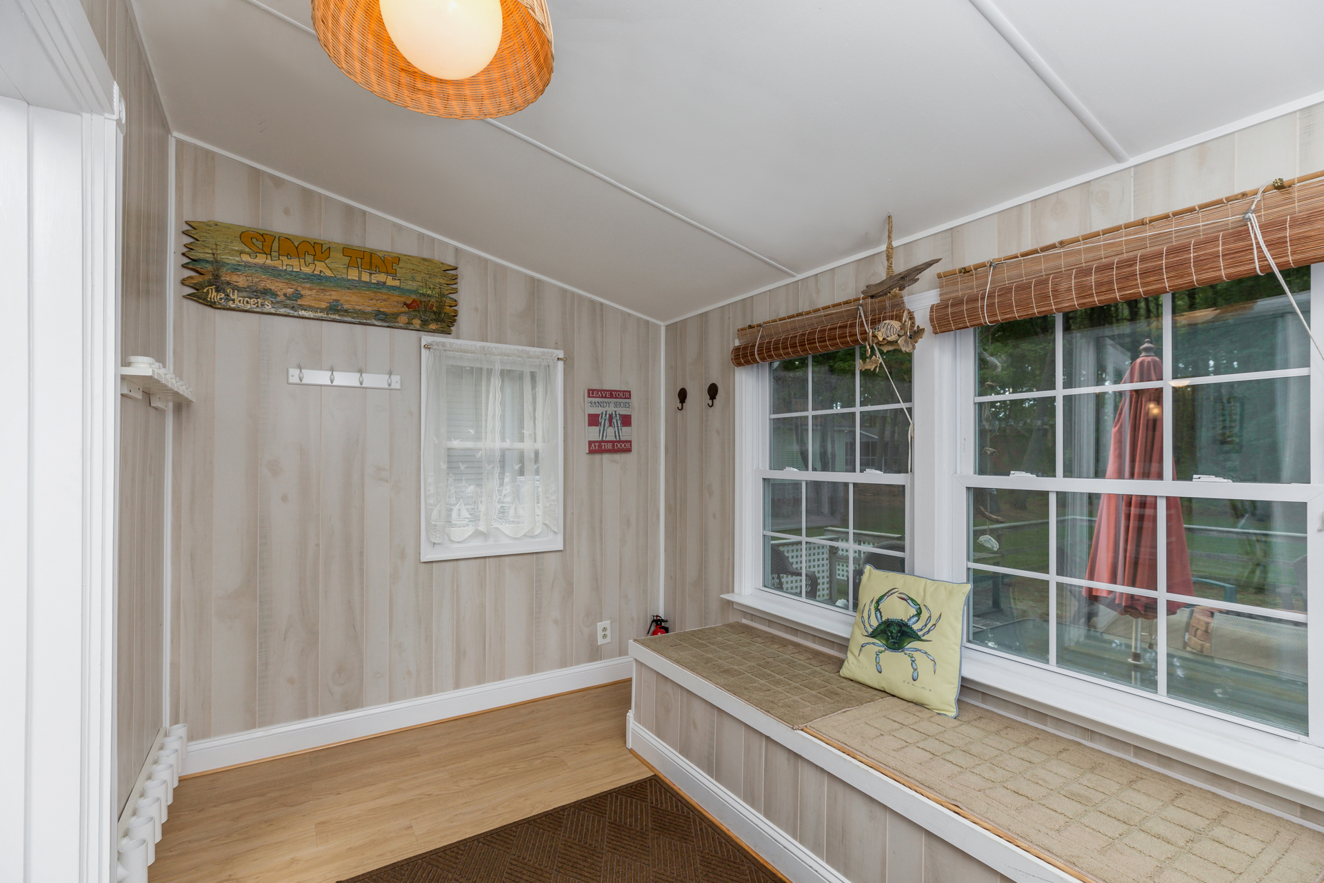 The spacious Mud Room is even adorable and offers lots of storage.
