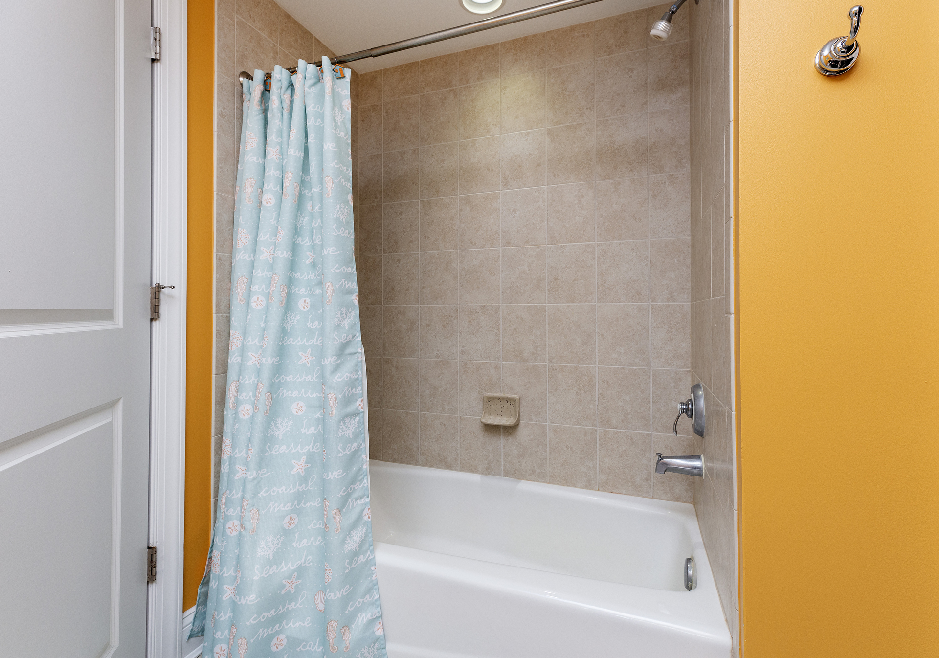 Fun Blues & Oranges and a Tub/Shower Combo.....