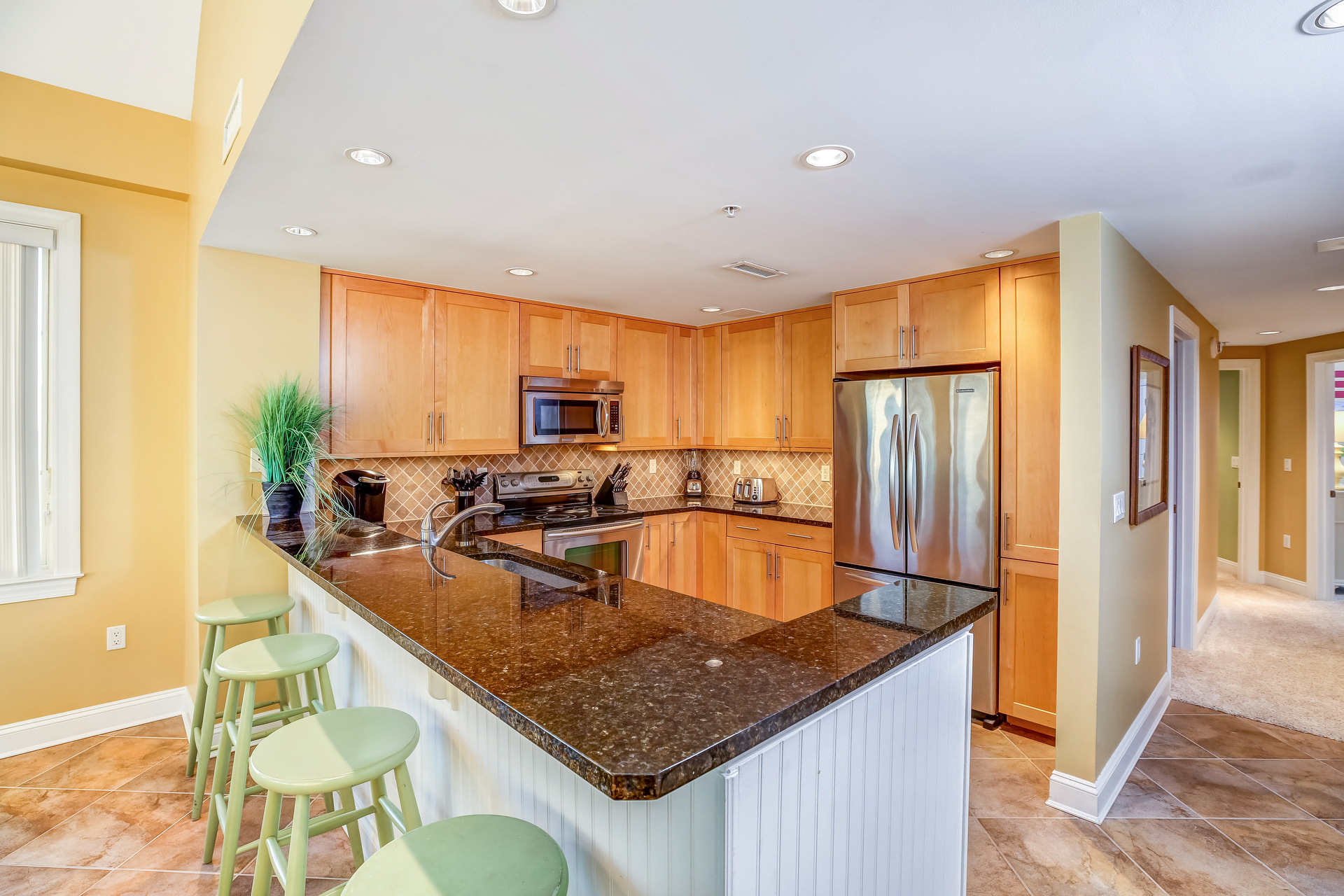 The Chef in your Family will love the well-stocked Gourmet Kitchen.