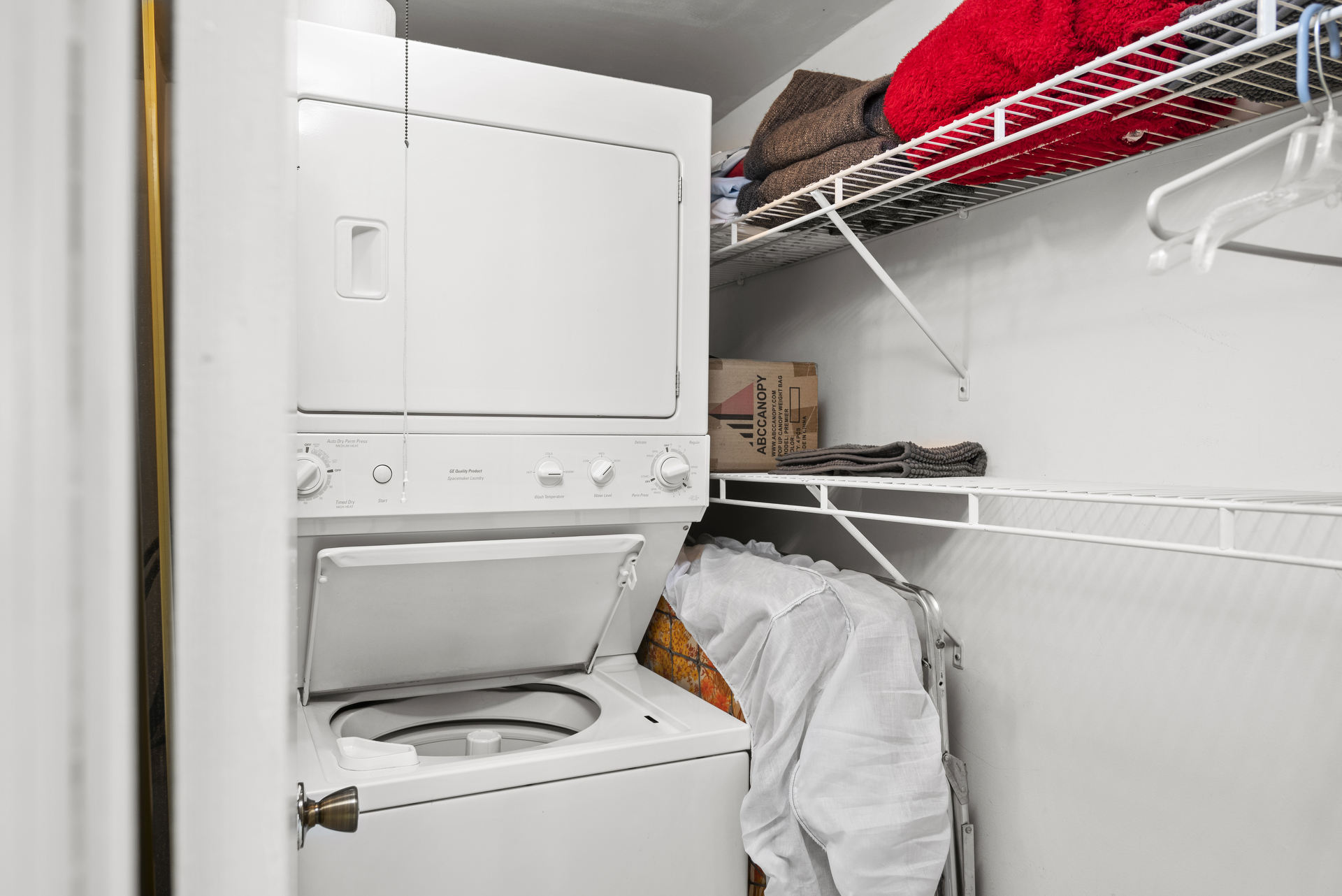 The convenient Washer & Dryer will come in handy.