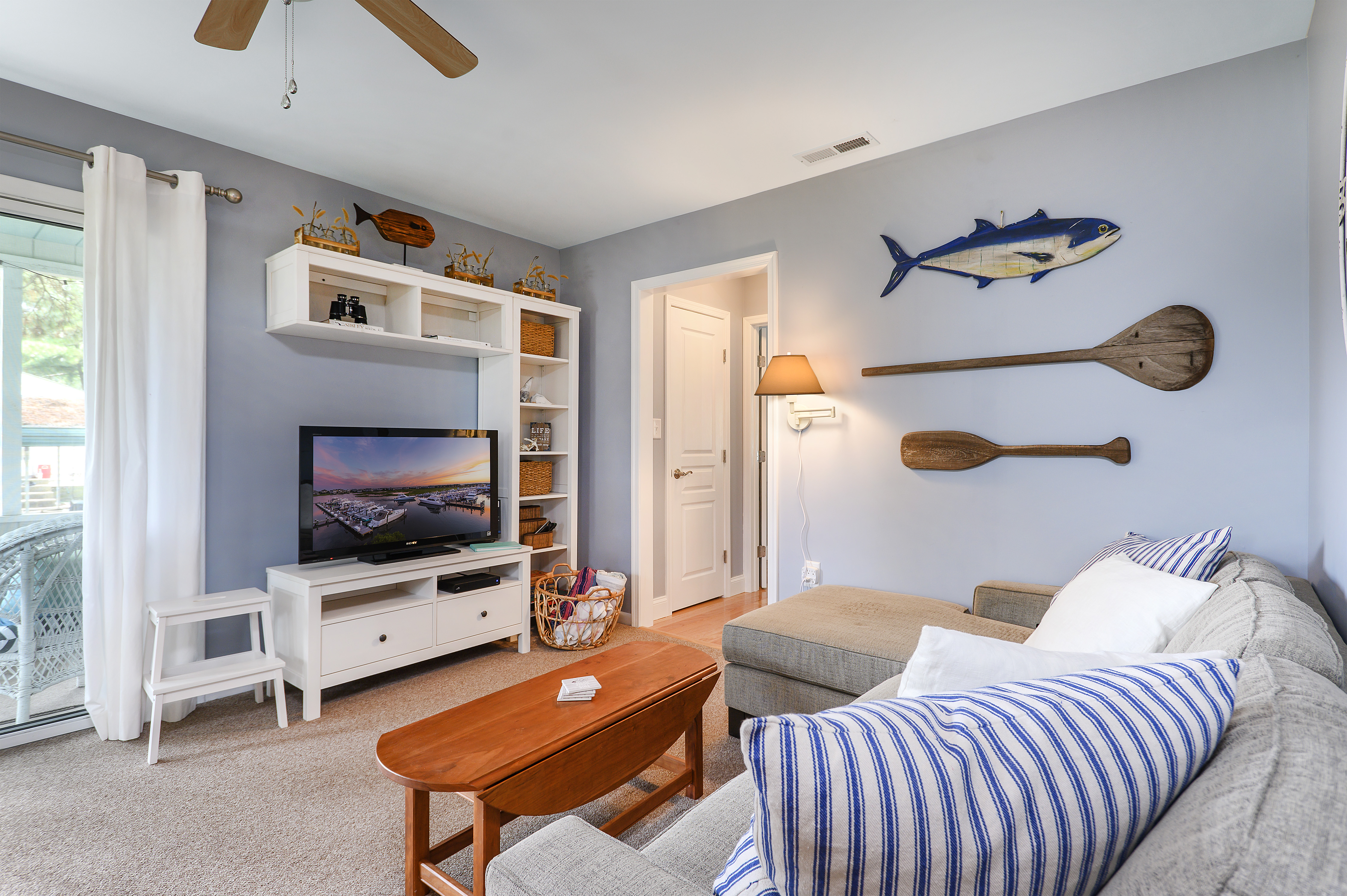 This beautiful Home sleeps 6 and is decorated with a Whimsical Coastal Flair.