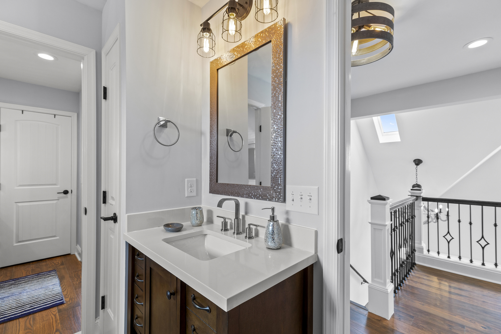 Jack and Jill Bath upstairs shared between Bedrooms 2 and 3.