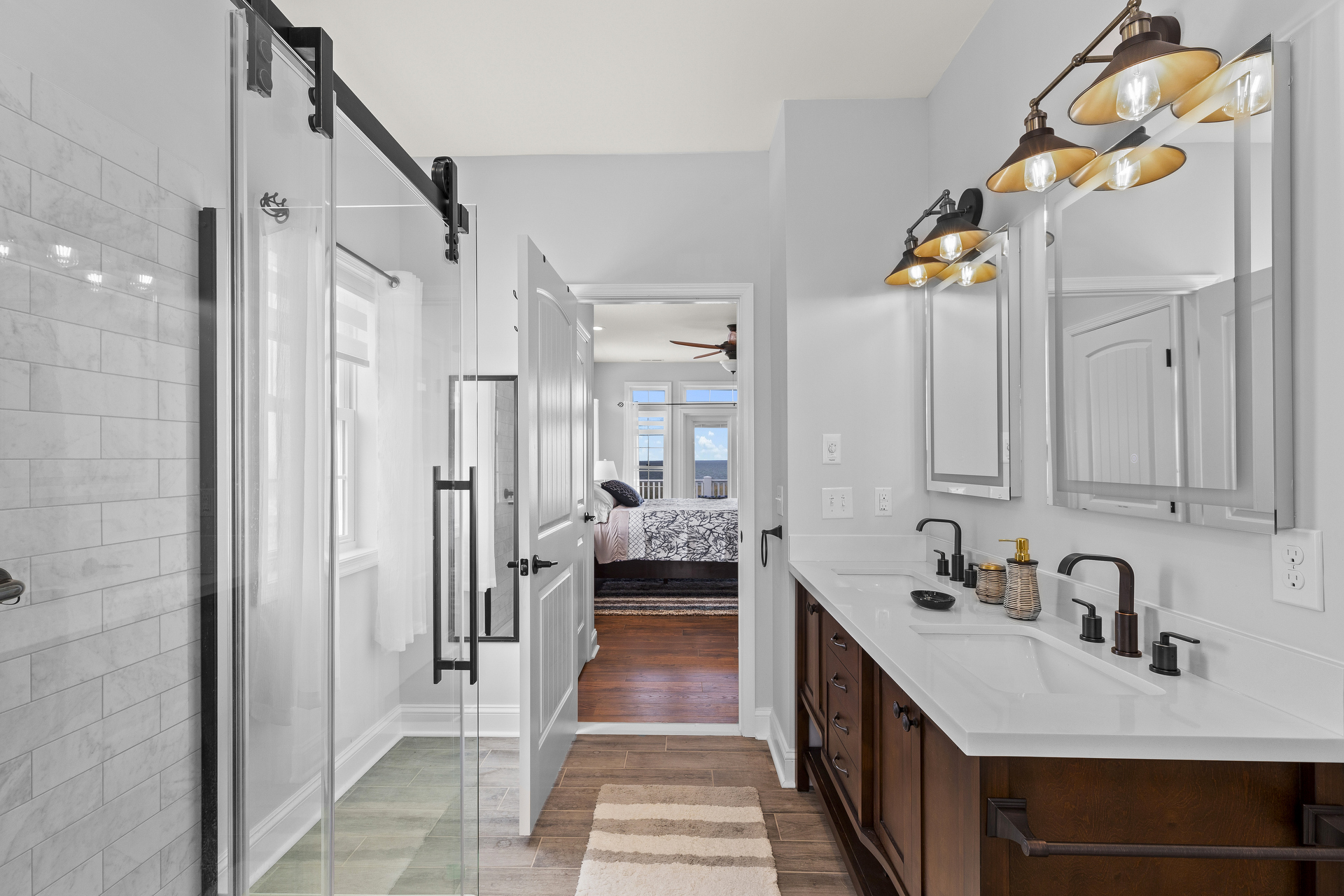 Gorgeous Master Bath with Custom Walk-in Shower.
