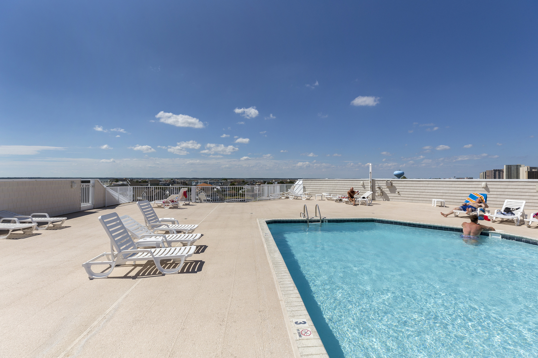 Fabulous Rooftop Pool with forever views of the Bay and the Ocean.