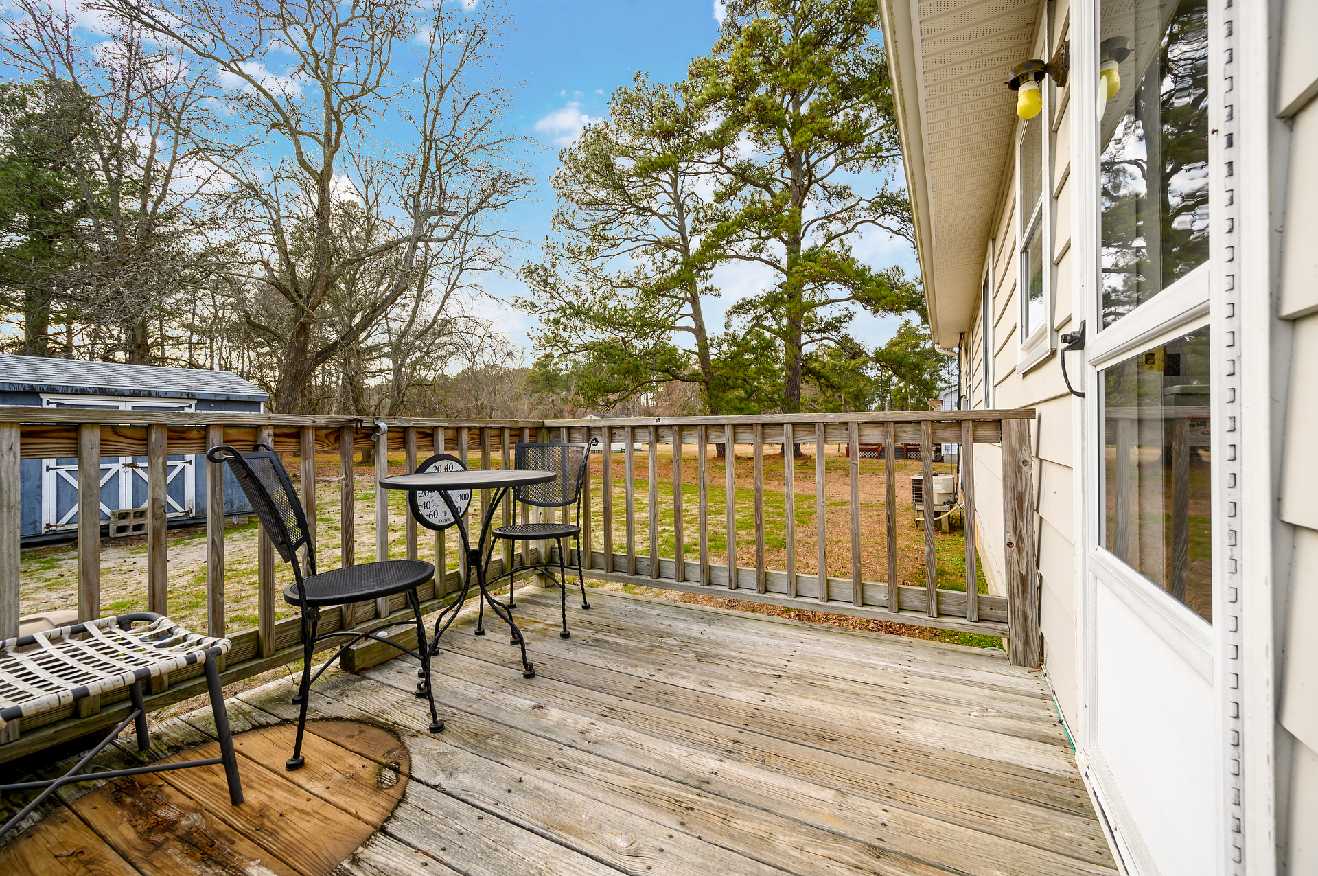 Enjoy morning coffee on the back Deck.