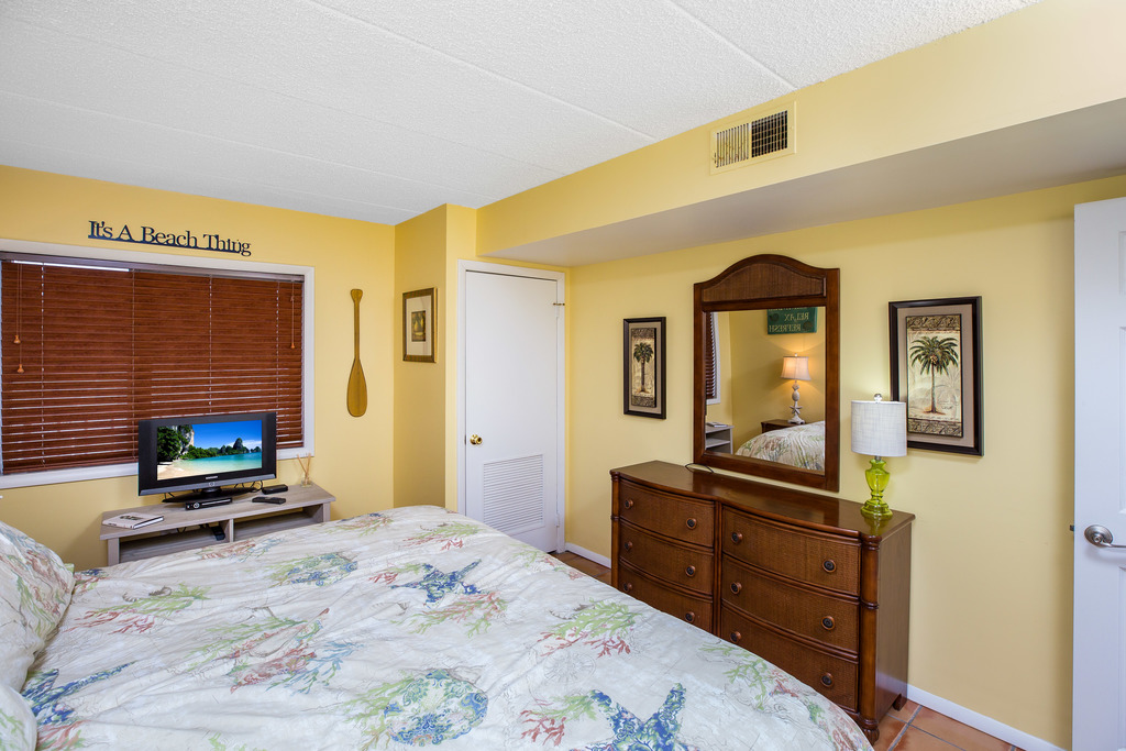 Primary Bedroom also features Flat Screen Satellite TV.