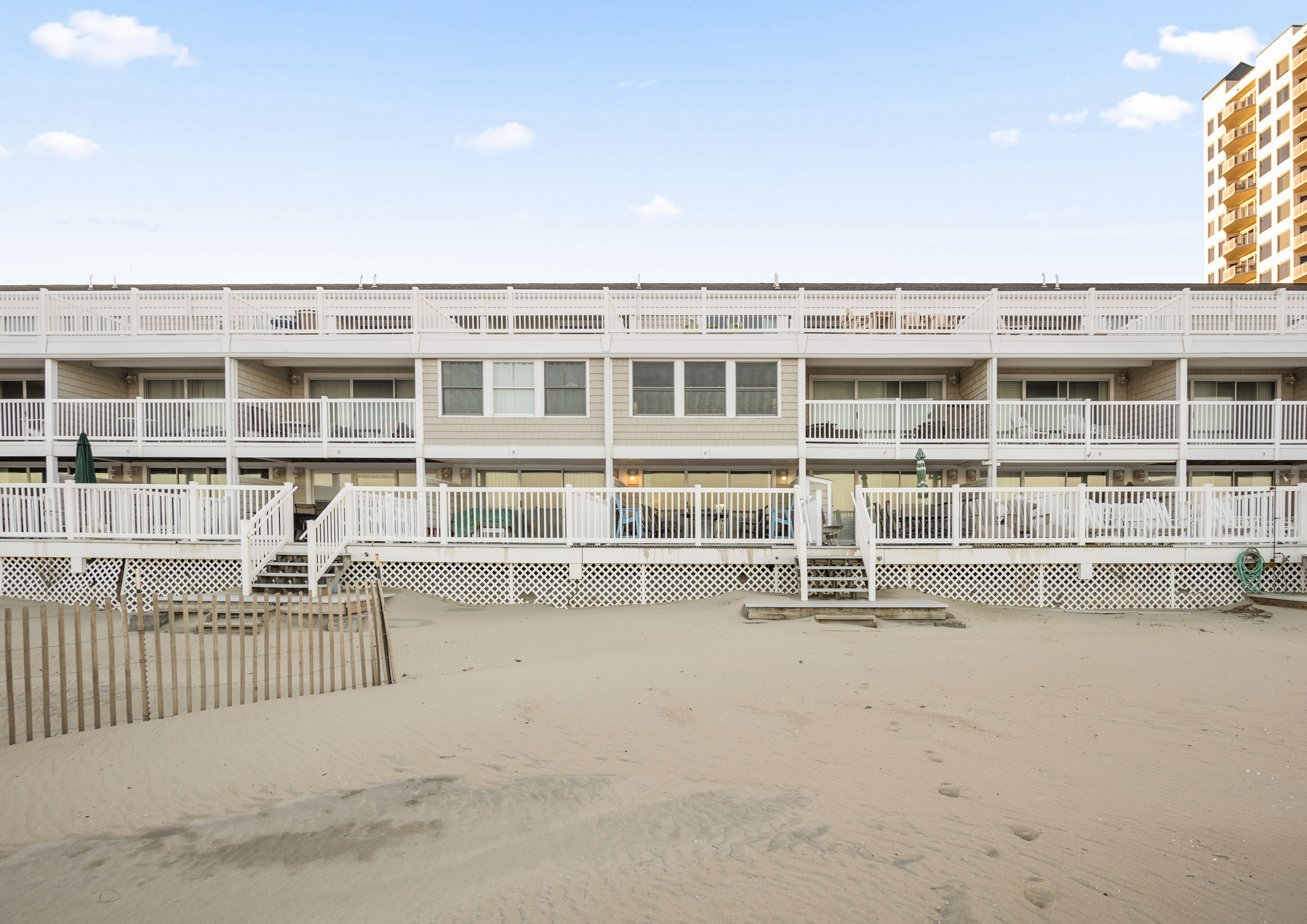 Ocean Colony 8 is right in the middle with the Porch Lights on.