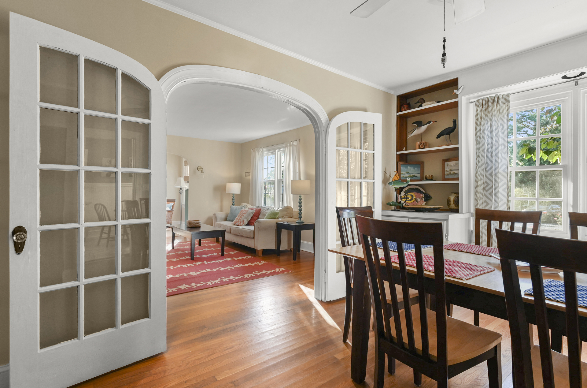 Gorgeous French Doors lead to the Dining Area.