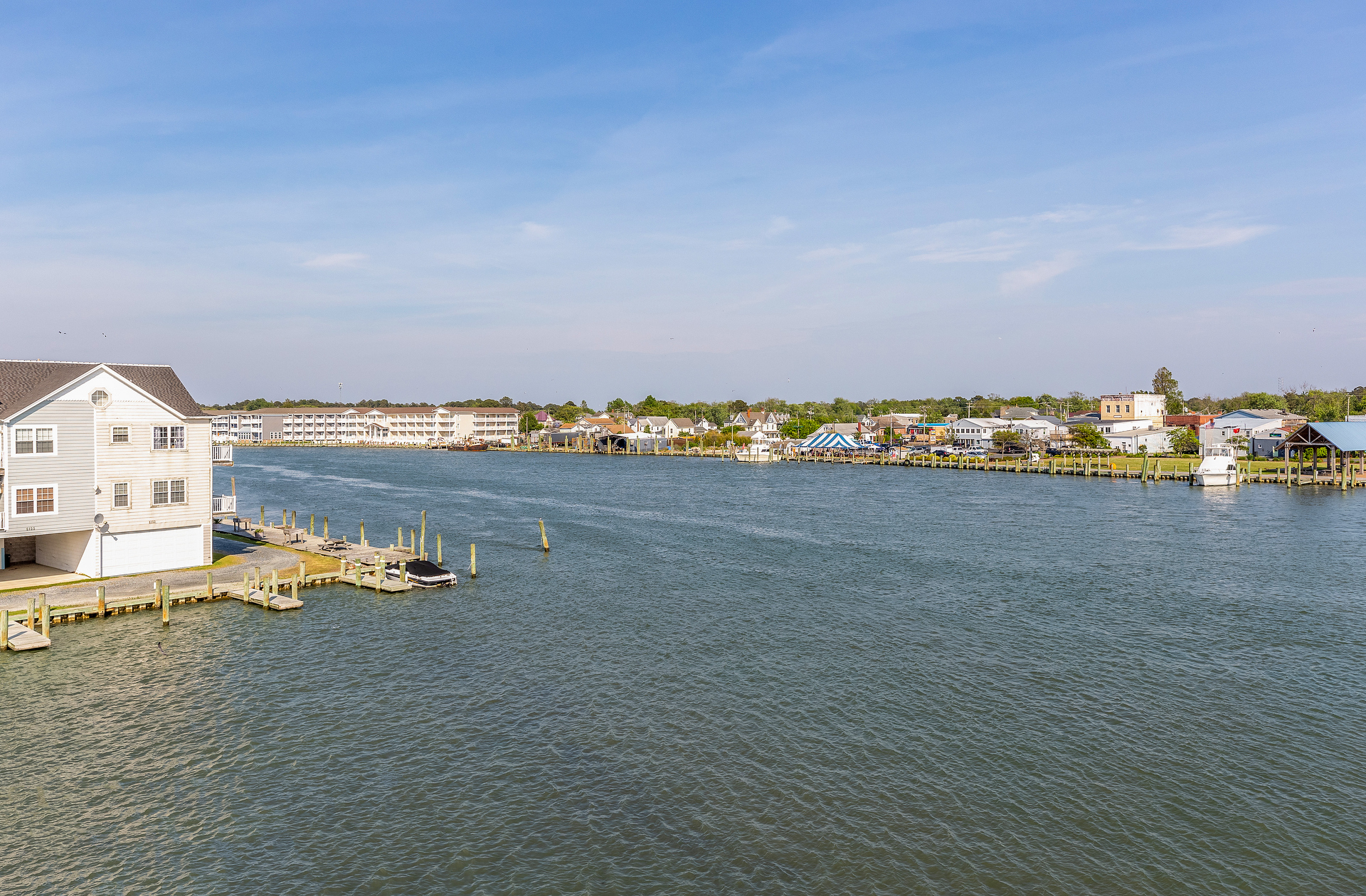 Looking across the Channel to Chincoteague Island and the Waterfront Park.
