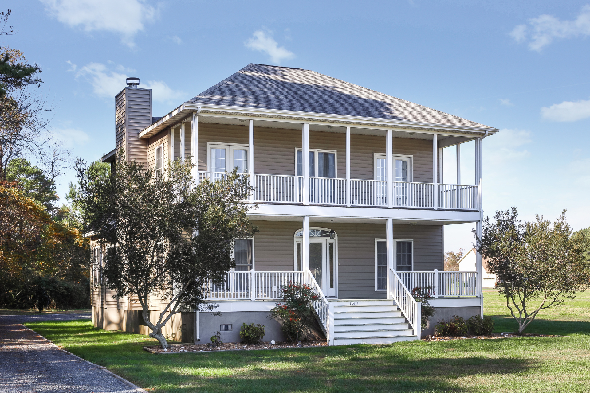 This stunning 4 Bedroom home directly faces the Chincoteague Bay.