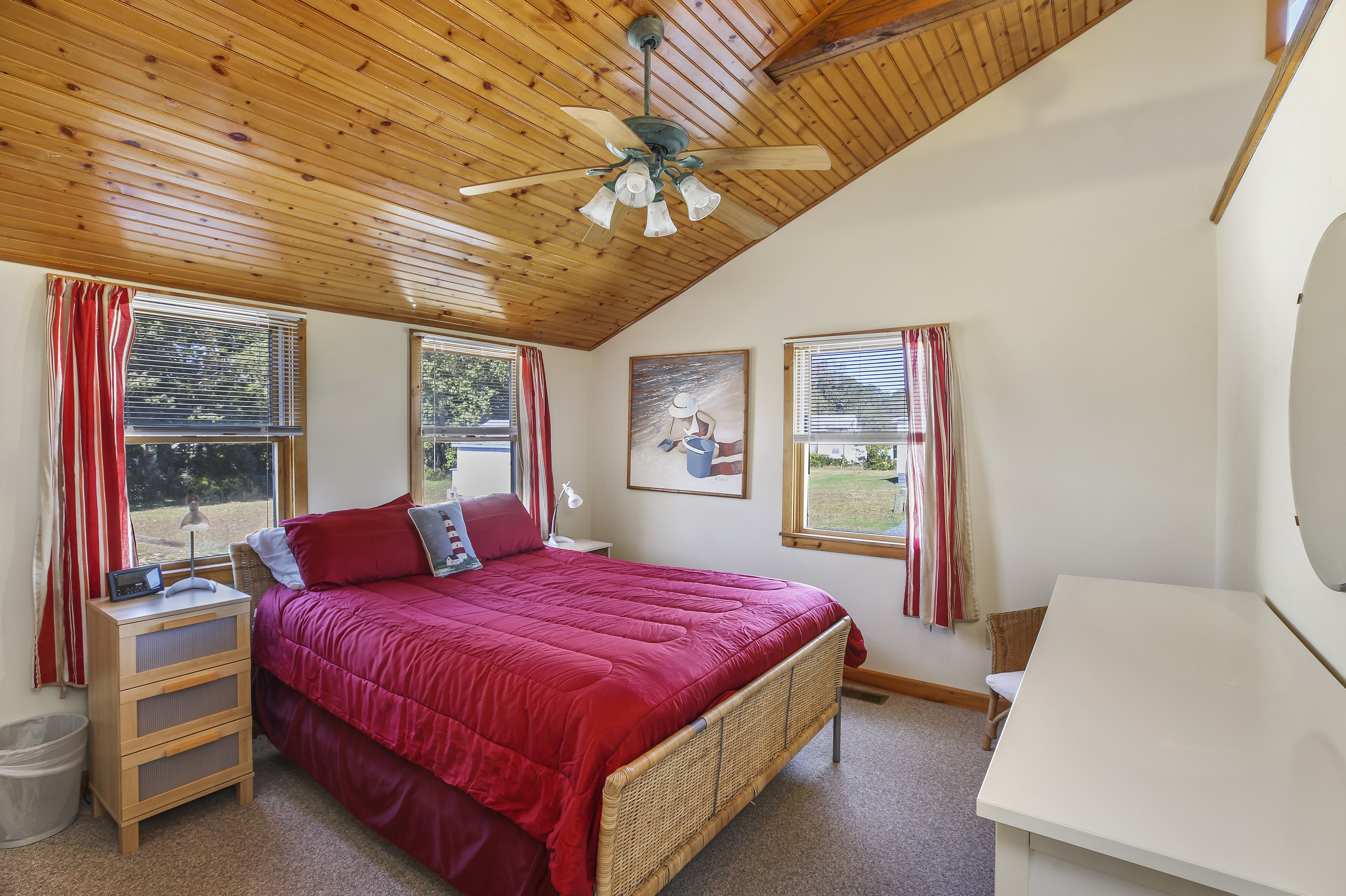 Bedroom 2 is the Master & has Soaring Ceilings and is light & bright with Skylights.