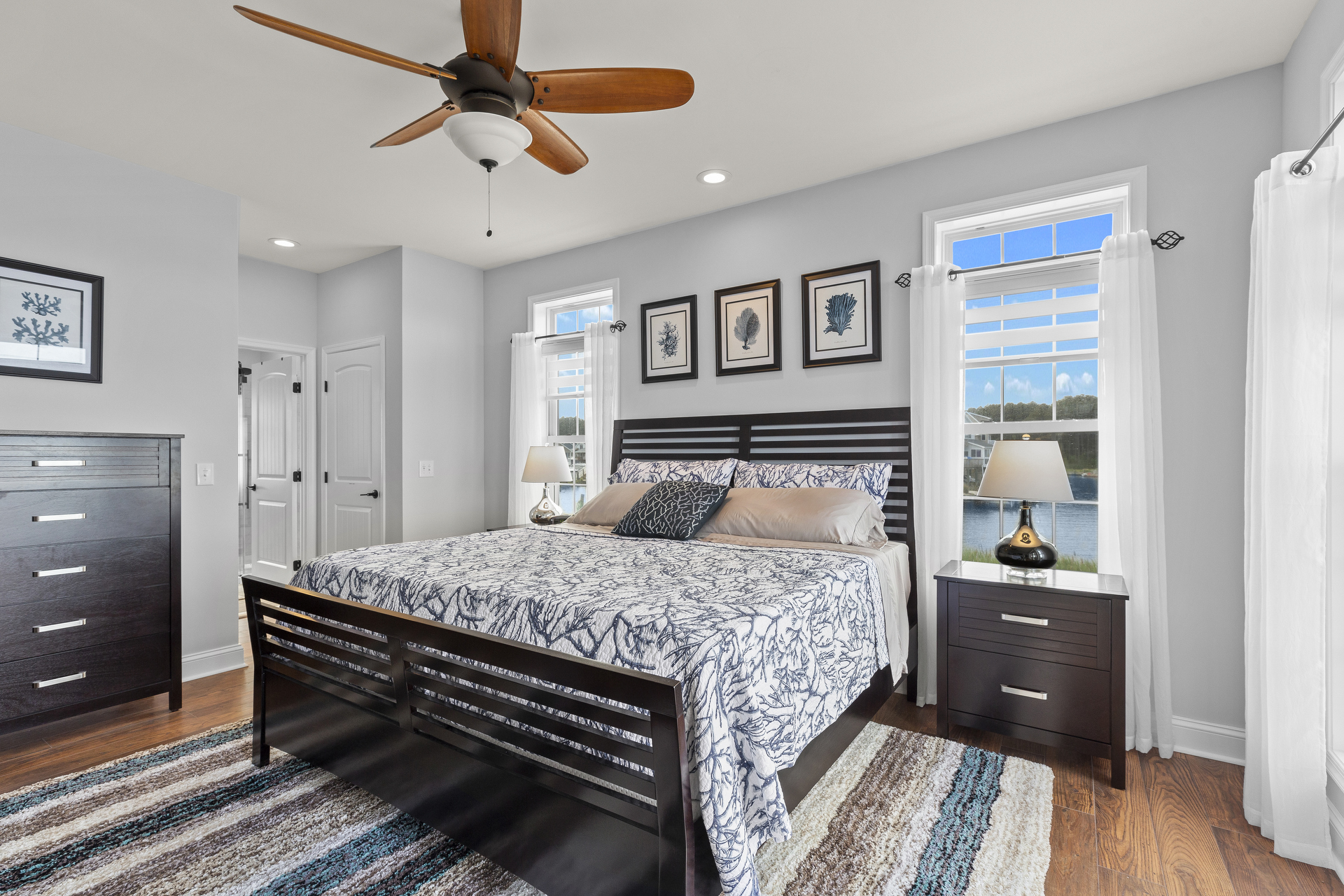 The 1st Floor Master has a comfy King Bed - and more amazing views.