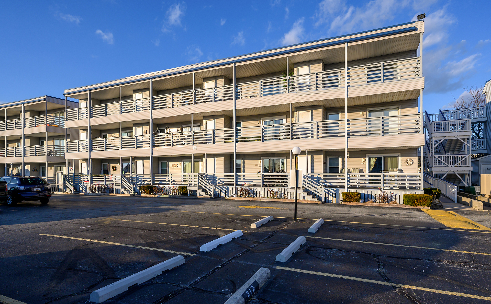 Bradley on the Bay is a Walk-up Building just off of 37th Street.
