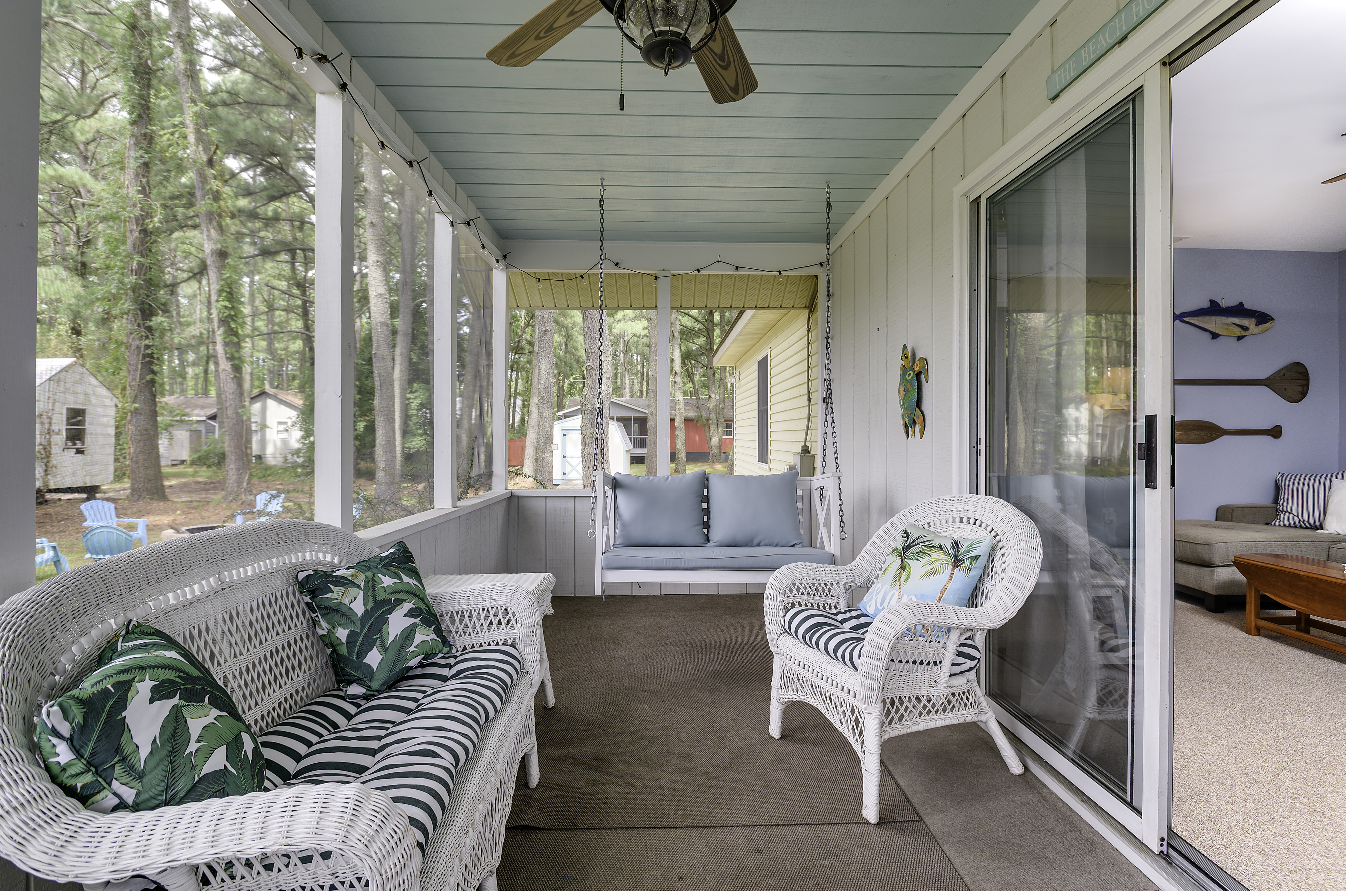 The Screened Porch is a fabulous place to begin and end every wonderful Vacation Day.