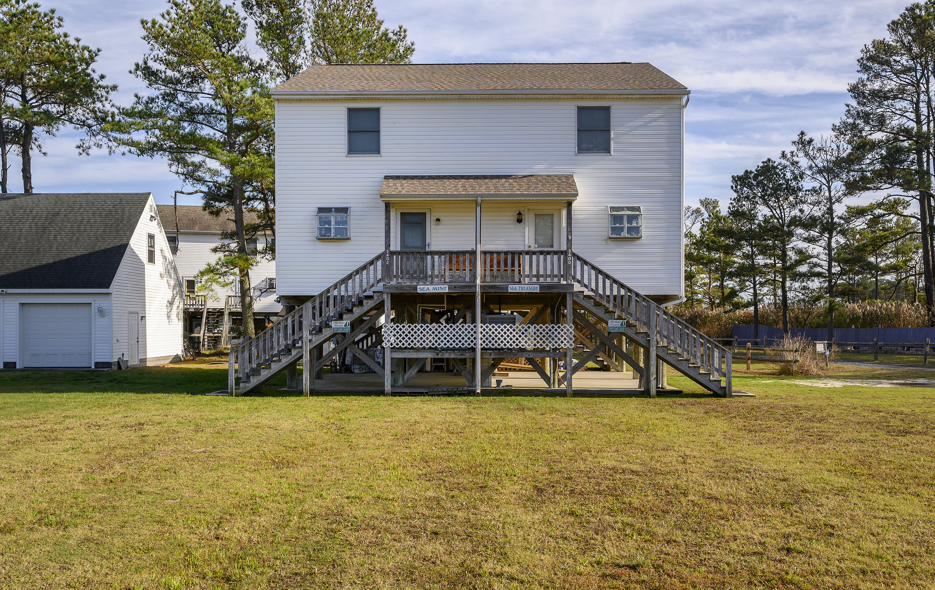 Rinse off in the Outdoor Shower located under the house.