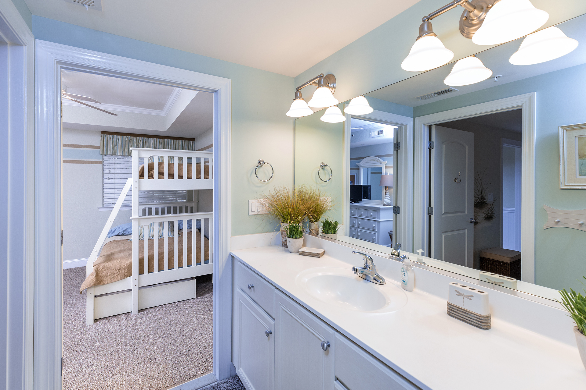 Beautiful Full Bath 2 has a huge Vanity and Tub/Shower Combo.