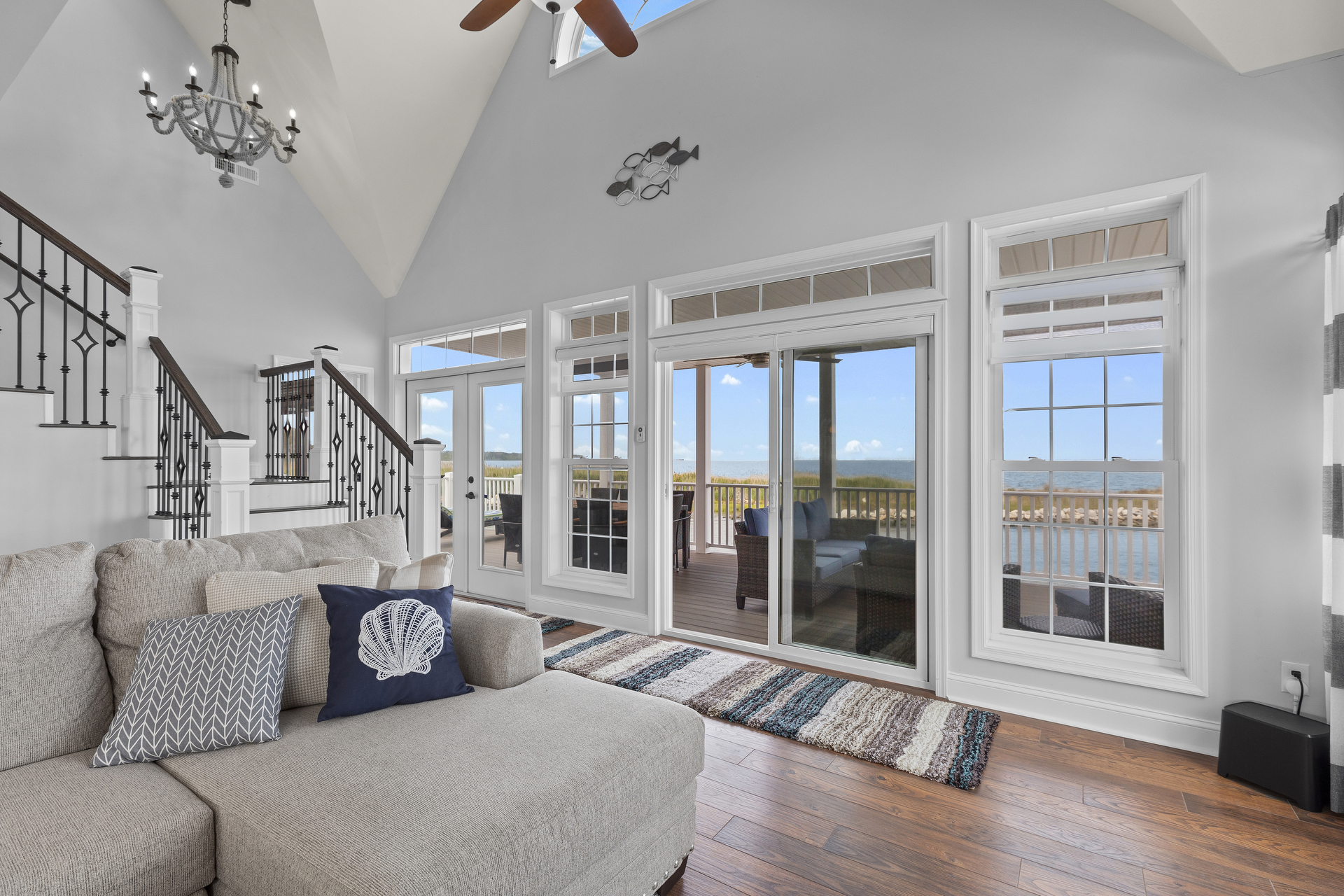 Watch Herons and Egrets dance over the water right from your Living Area.