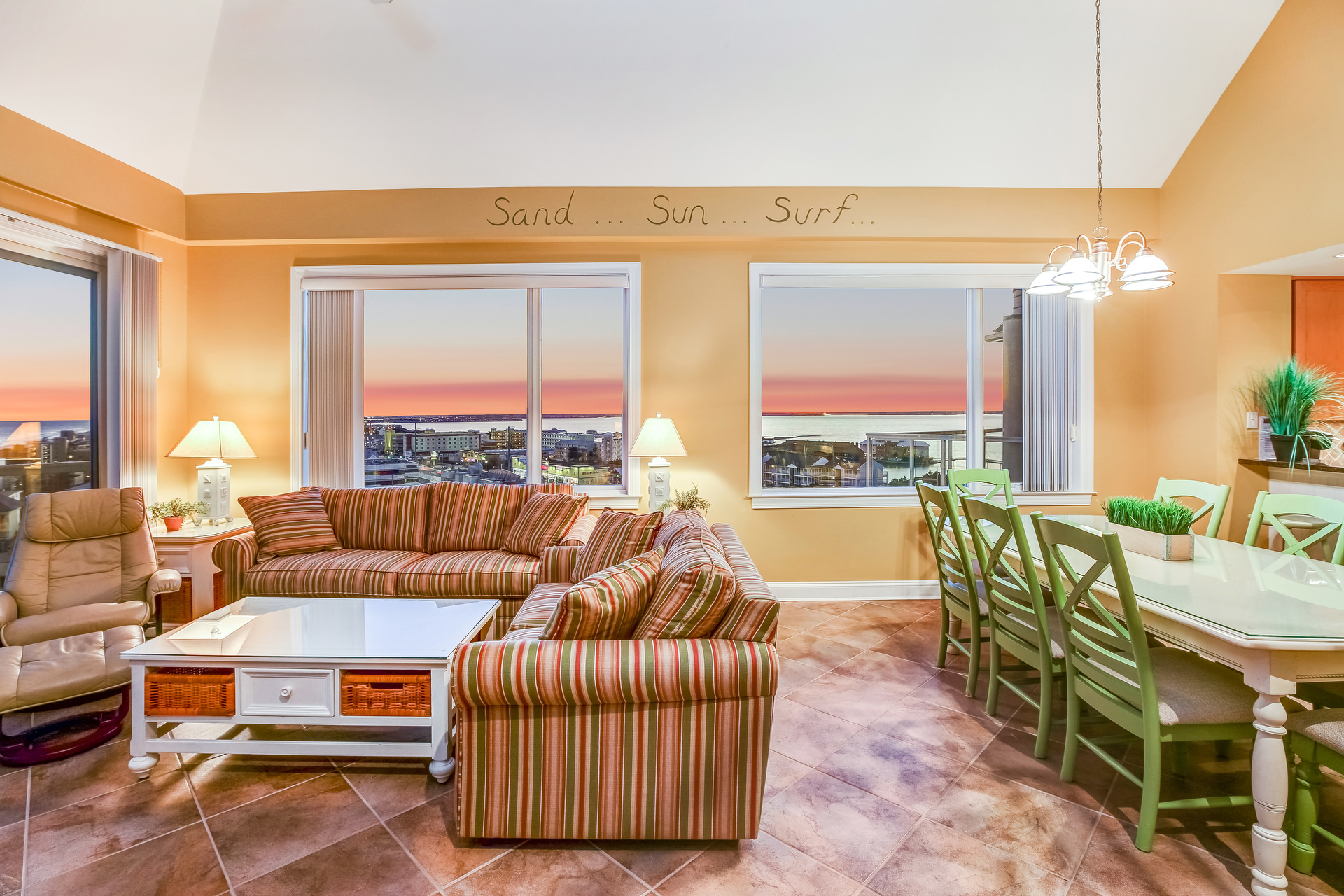 Sunsets are captivating at Meridian 1002 West - right from the sofa.