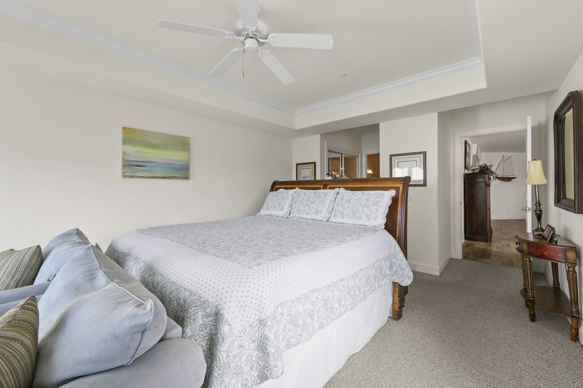 Gorgeous Waterfront Master Bedroom has Queen Bed.