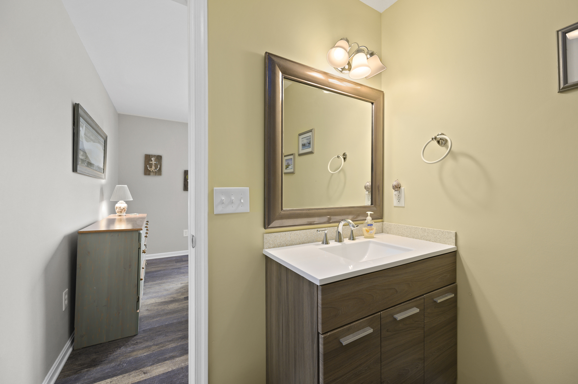 Private Master Bath with lovely Vanity.