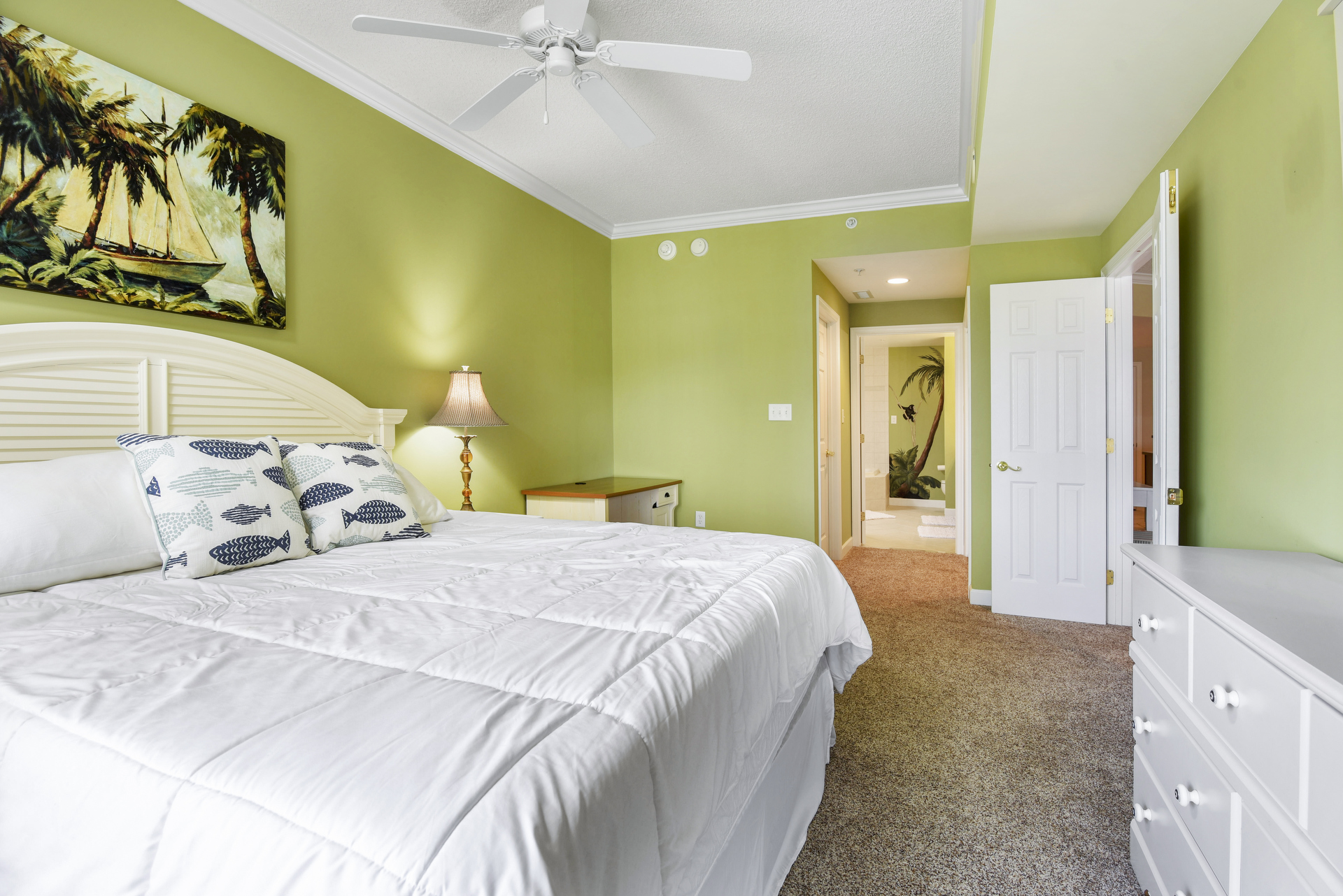Comfy King Bed and ample space in this fabulous Primary Suite.