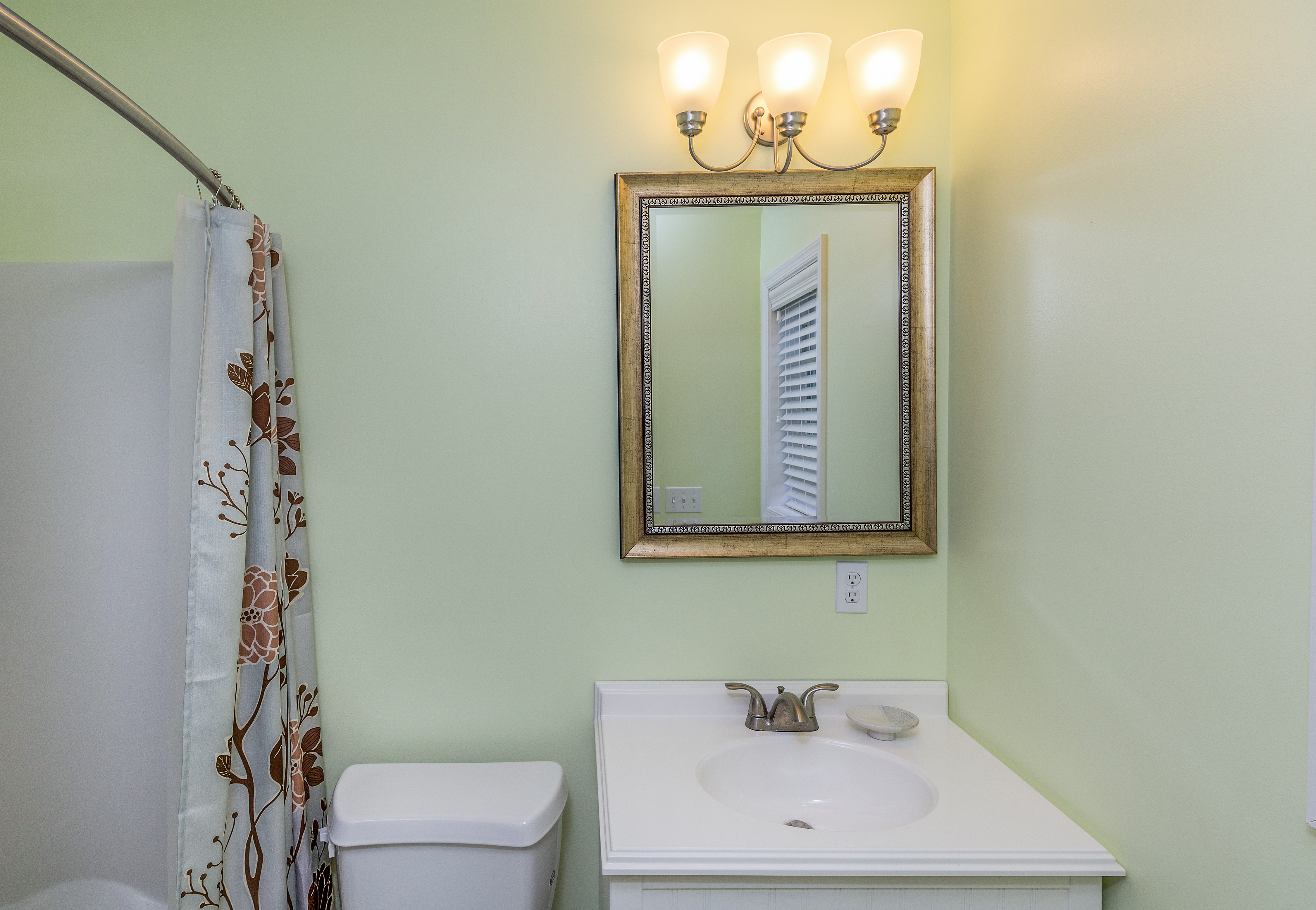 Love the colors in this Junior Master Bath.