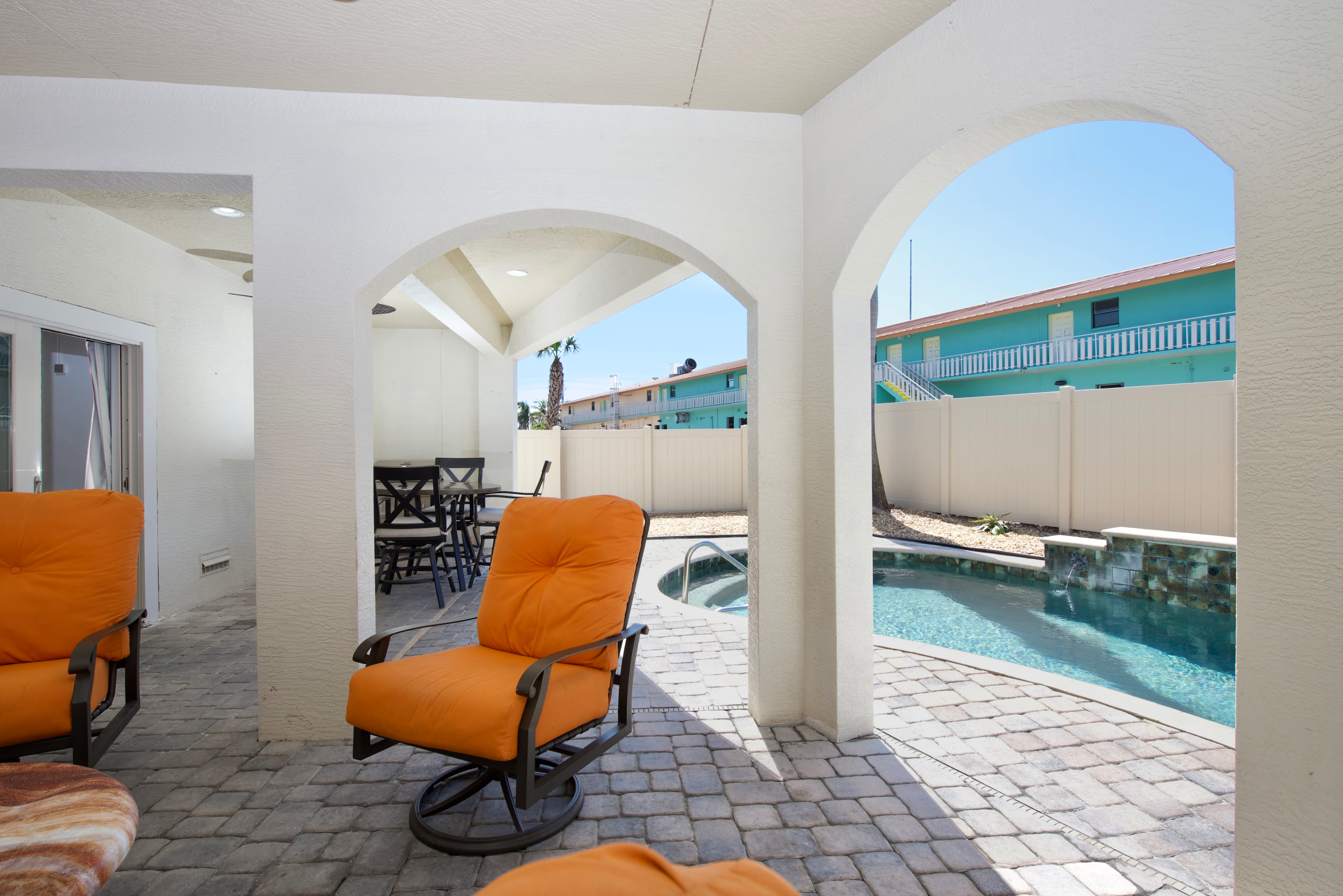 Post hurricane poolside seating