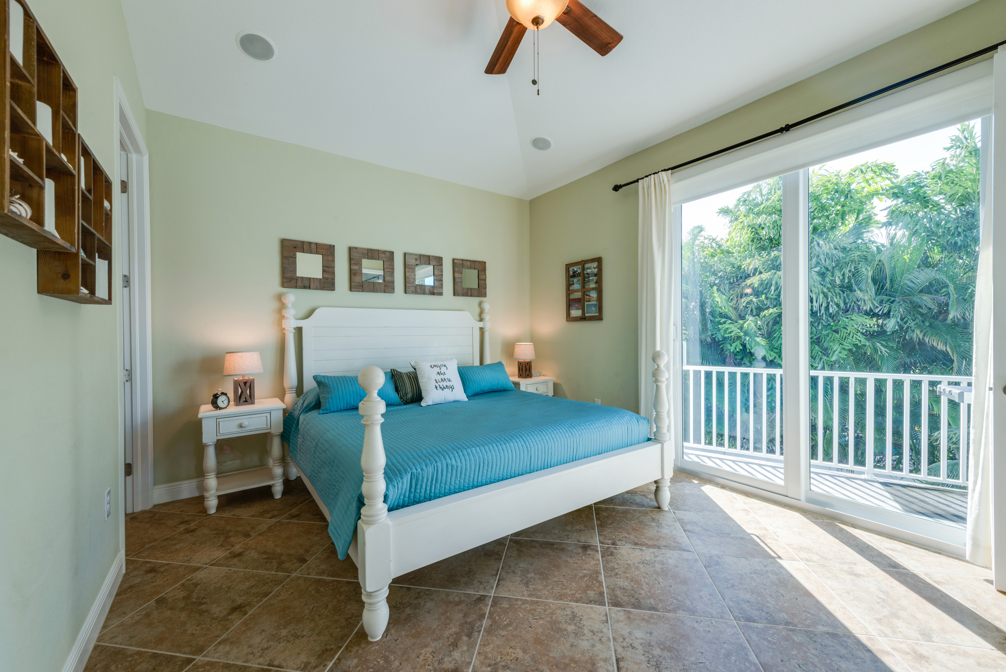Primary King bedroom opens to deck