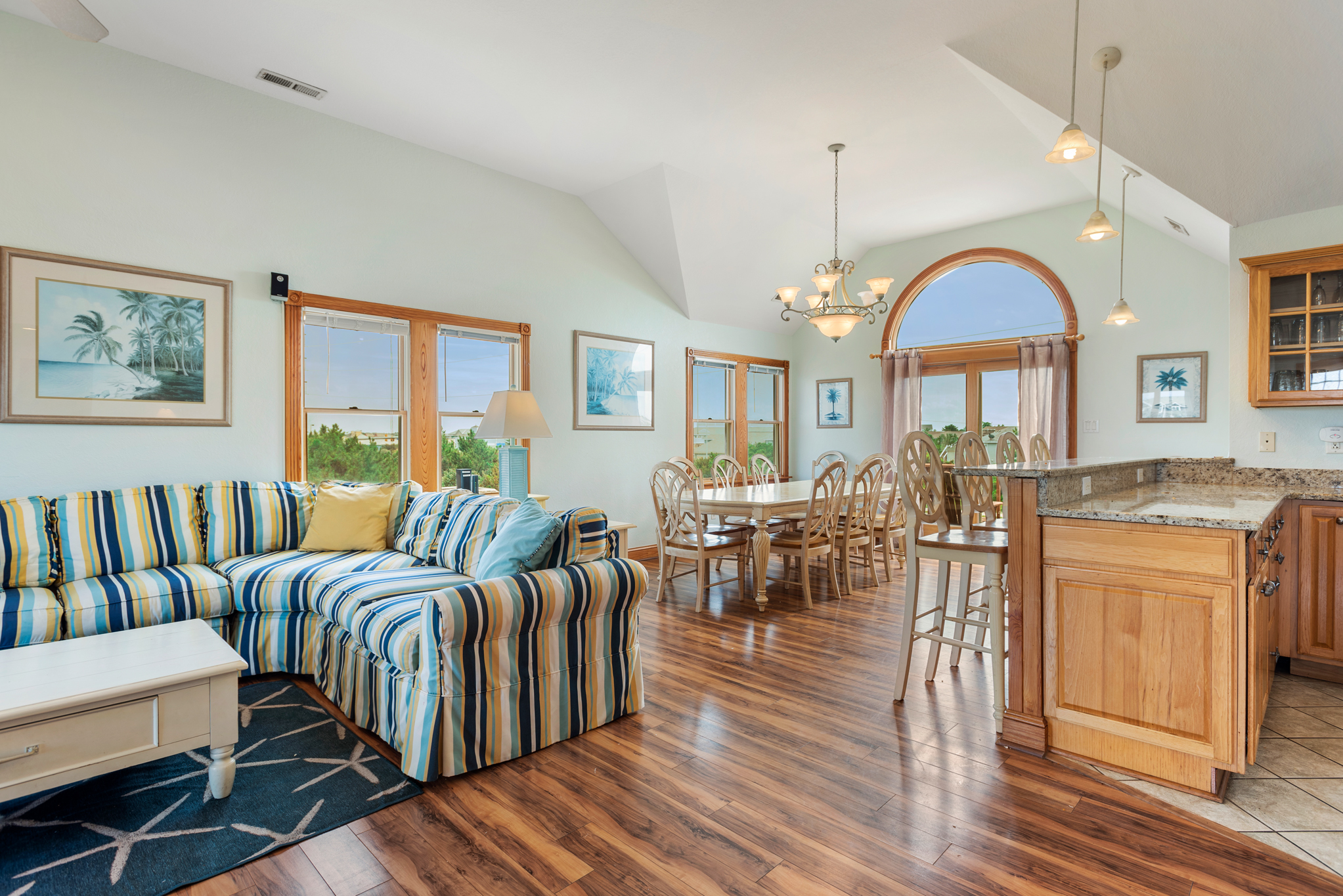 JR50: 400 Feet To The Beach | Top Level Living and Dining Area