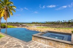 Framed by lava rock and palms, this spa view offers iconic Big Island scenery right from the lanai.