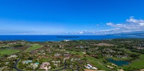 Aerial view highlighting Mauna Lani Champion Ridge, offering a stunning perspective of paradise.