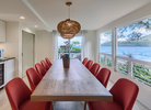Stylish dining area with seating for 10 and picture-perfect views to match every meal.