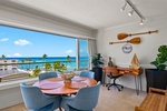 Dine with a view in the dining area with table for four.