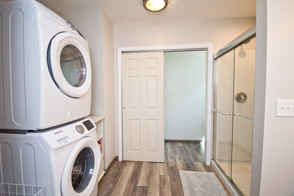 Ground Level Bath has Laundry Area