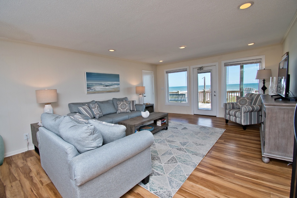 Great oceanfront views from the living area