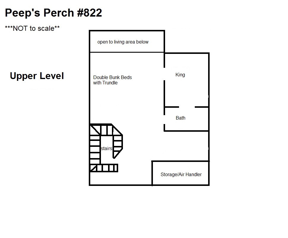 Peeps Perch - upper level floor plan